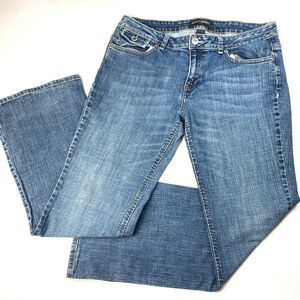 Banana Republic FLARED BLUE JEANS! Pocket Flaps Medium Wash Women's Size 12
